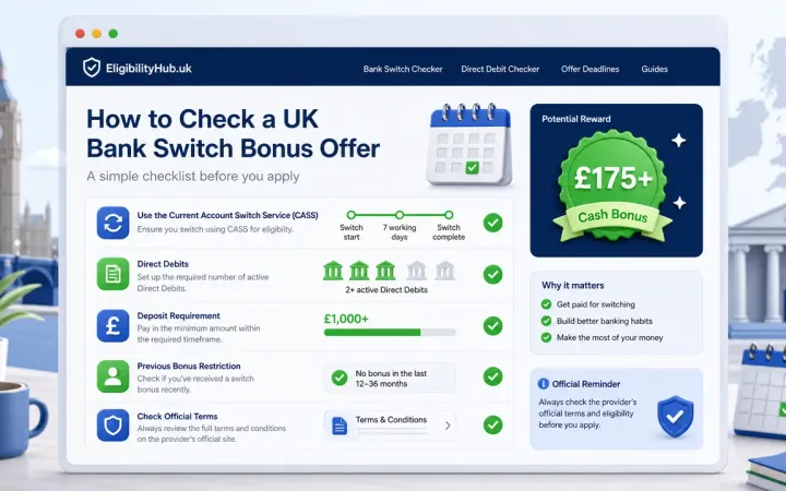 How to Check a UK Bank Switch Bonus Offer Before You Apply