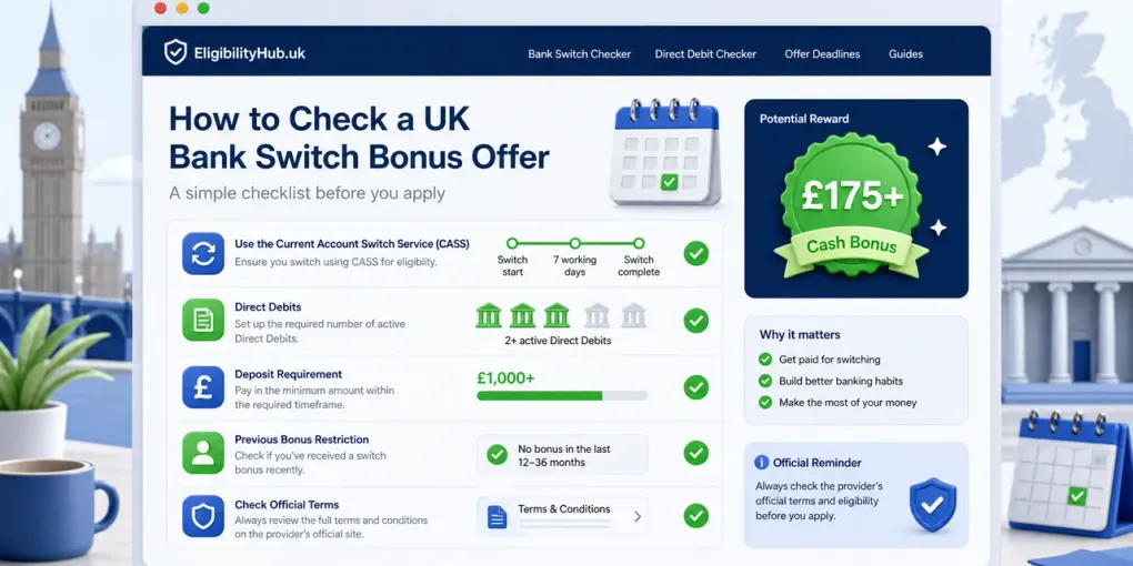 How to Check a UK Bank Switch Bonus Offer Before You Apply